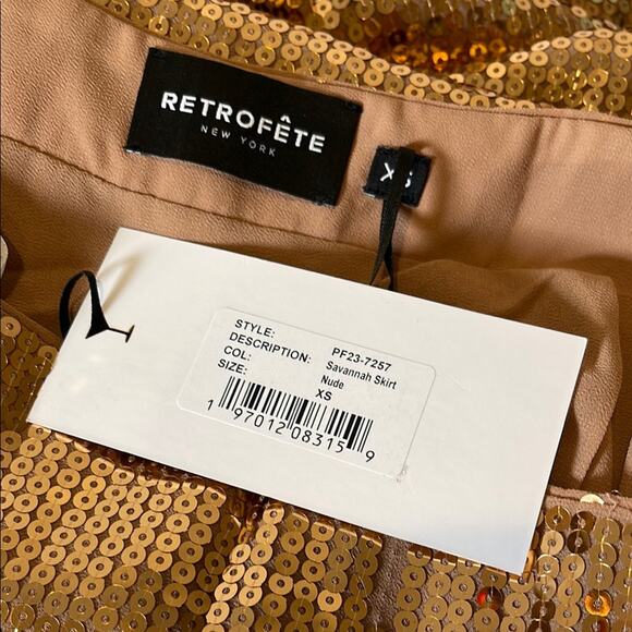 Retrofete Carlotta Savannah Sequin Embellished Long Sleeve Maxi Skirt Set XS/S - Picture 12 of 15